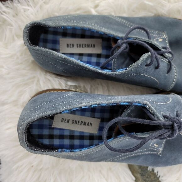 Ben Sherman blue suede Oxford shoes